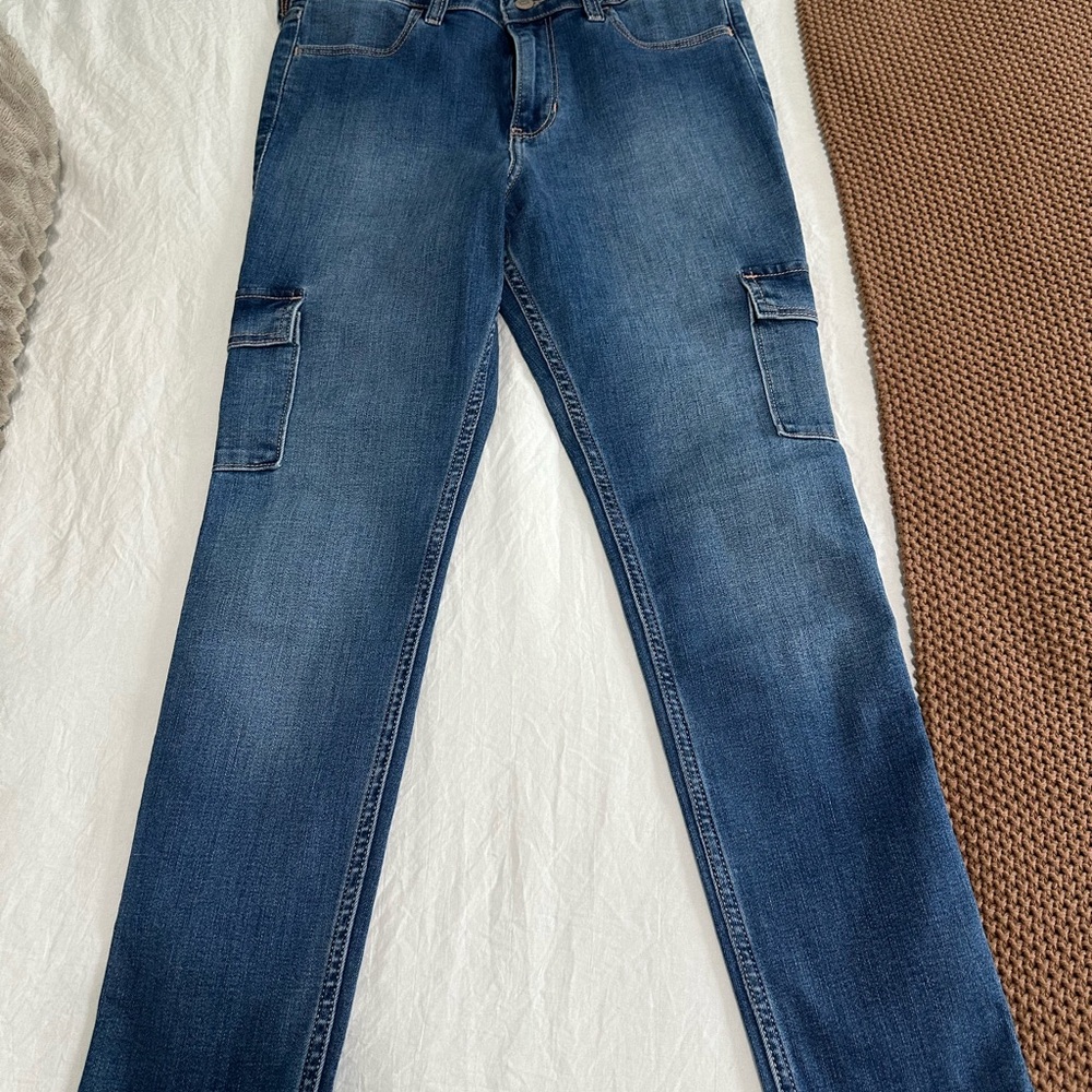 Blue Denim Cargo Jeans